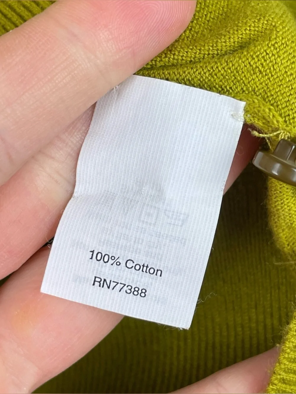 J. Crew Women's Large Chartreuse 3/4 Sleeve Button Front 100% Cotton Cardigan - Picture 10 of 16